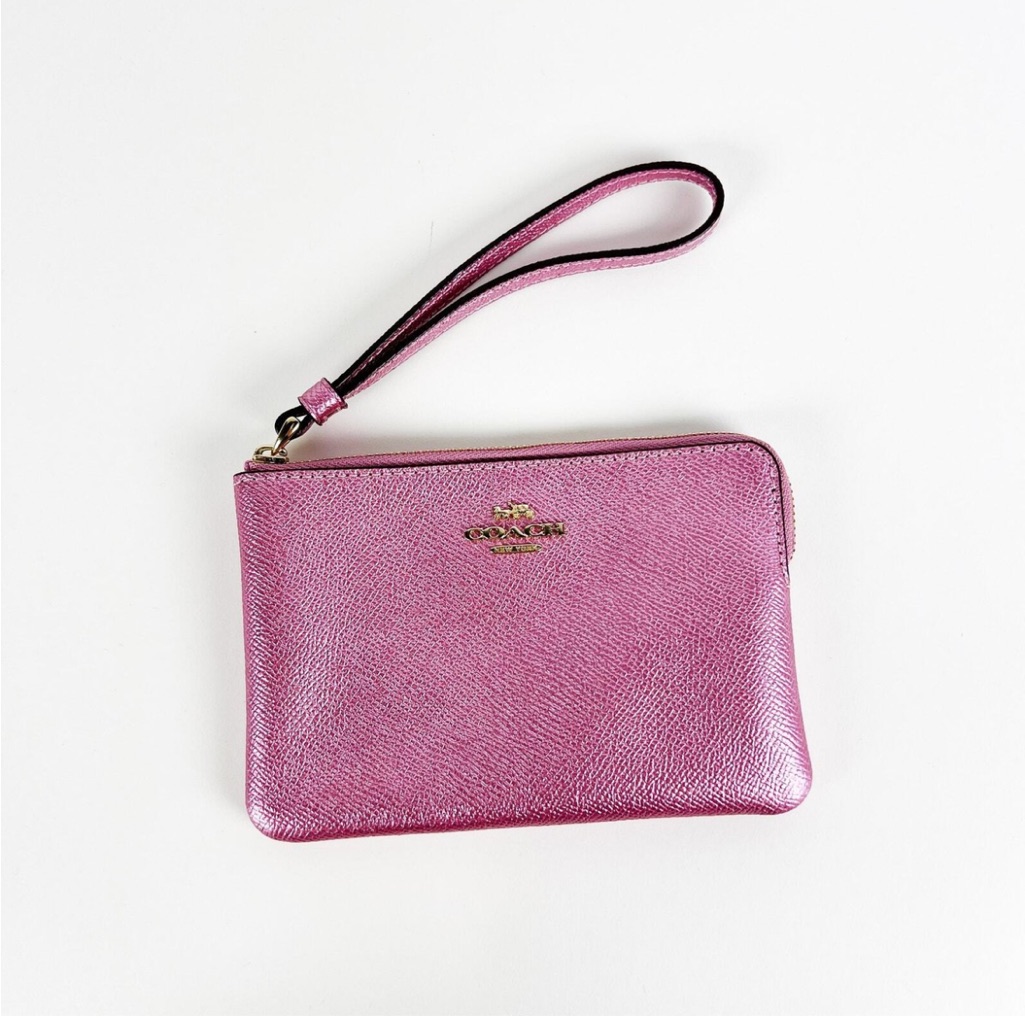 Coach Tulip Pink Metallic Wristlet